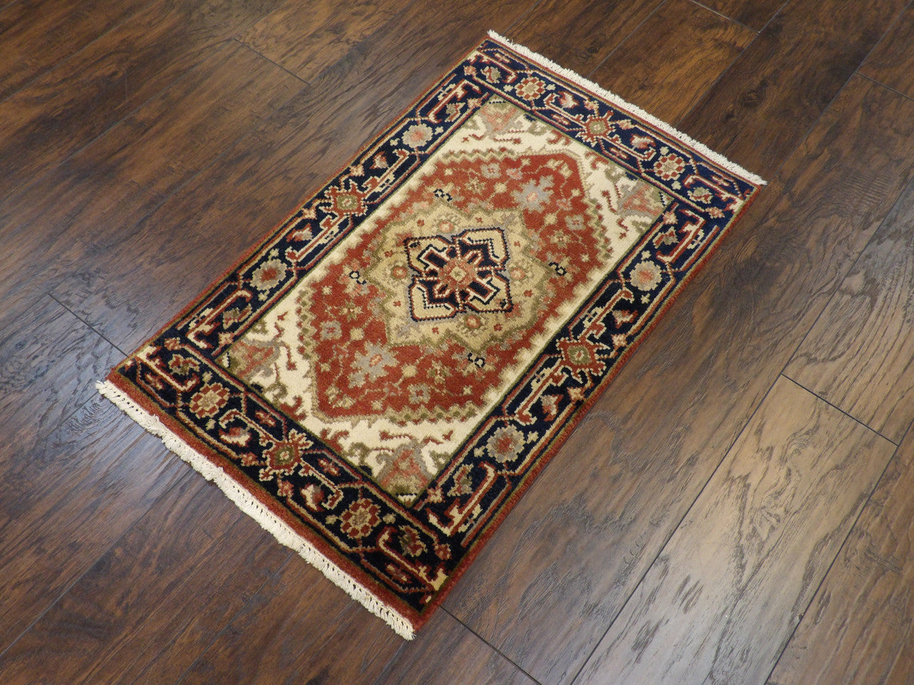 Tribal Heriz 2'0"x3'0" Hand-knotted Rug -w349