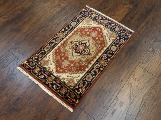 Tribal Heriz 2'0"x3'0" Hand-knotted Rug -w349