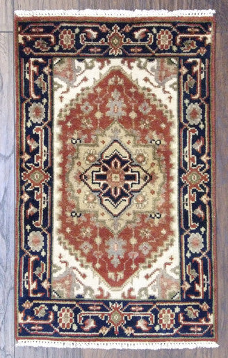 Tribal Heriz 2'0"x3'0" Hand-knotted Rug -w349