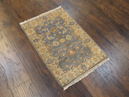 Turk Oushak Silver Wash 2'0"x3'0" Hand-knotted Rug -w353