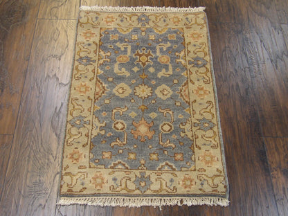 Turk Oushak Silver Wash 2'0"x3'0" Hand-knotted Rug -w353