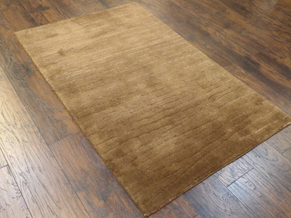 Plain Modern Design 4'0"x6'0" Hand-knotted Rug -w363