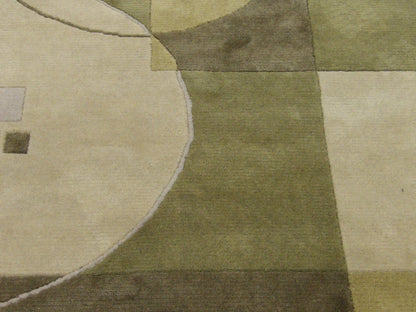 Modern Geometrical Design 4'0"x6'0" Hand-knotted Rug -w365