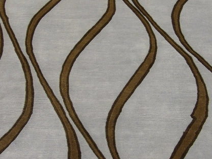 Modern Geometrical Design 4'0"x6'0" Hand-knotted Rug -w368