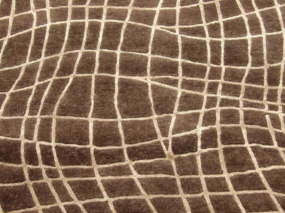 Modern Geometrical Design 4'0"x6'0" Hand-knotted Rug -w369