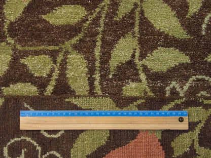 Transitional Tibetan Pear Design 4'0"x6'0" Hand-knotted Rug -w377