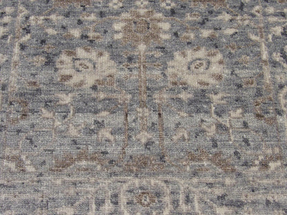 Silky Oushak Silver Wash 2'6" x 8'0 Hand knotted Rug - w390