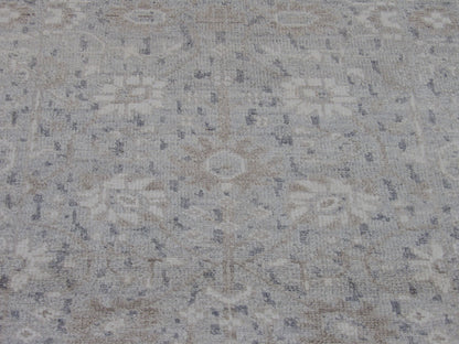 Silky Oushak Silver Wash 2'6" x 8'0 Hand knotted Rug - w390