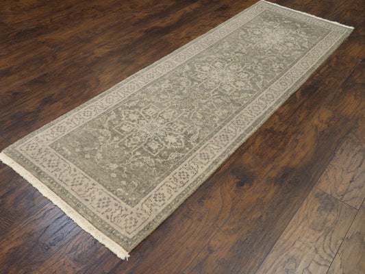 Silver Wash Oushak 2'6" x 8'0" Hand knotted Rug - w392