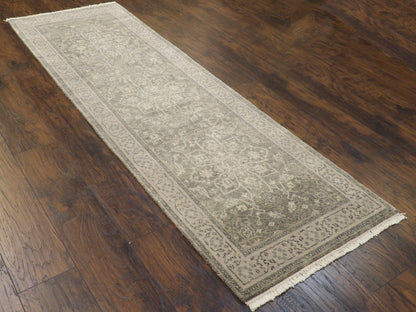 Silver Wash Oushak 2'6" x 8'0" Hand knotted Rug - w392