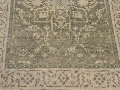 Silver Wash Oushak 2'6" x 8'0" Hand knotted Rug - w392