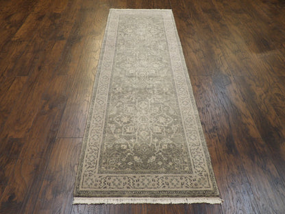 Silver Wash Oushak 2'6" x 8'0" Hand knotted Rug - w392