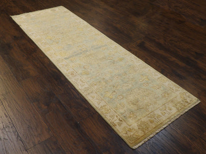 White Wash Oushak 2' 6" x 8'8" Hand-knotted Rug - w401