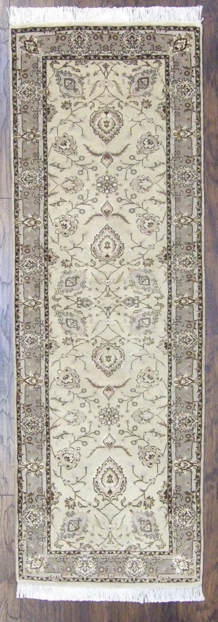 Brown 2'6" x 8'0" Fine Persian Tabriz Hand knotted Wool Rug - Sku: w403