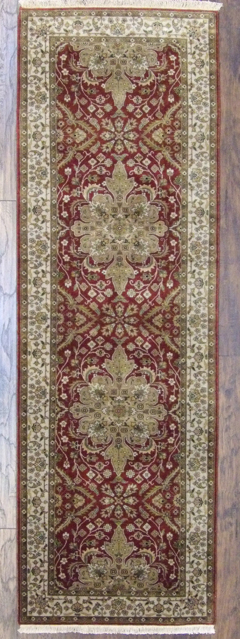 Beige 2'6" x 8'0" Fine Persian Tabriz Hand knotted Wool Rug - Sku: w414