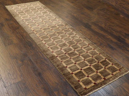 Modern Gabbeh 2'6"x8'0" Hand-knotted Rug -w415