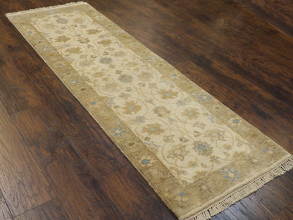 Turk Oushak Natural-dye 2'6"x8'0" Hand-knotted Rug -w416