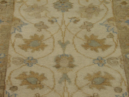 Turk Oushak Natural-dye 2'6"x8'0" Hand-knotted Rug -w416