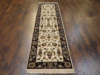Turkish Knot Kashan Low Pile 2'6"x8'0" Hand-knotted Rug -w418