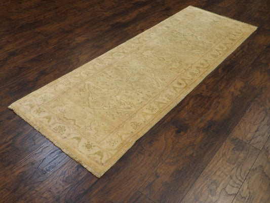 Turk Oushak Natural-dye 2'6"x8'0" Hand-knotted Rug -w419