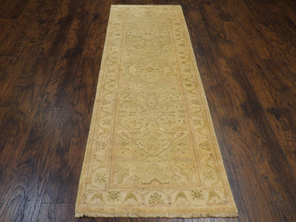 Turk Oushak Natural-dye 2'6"x8'0" Hand-knotted Rug -w419
