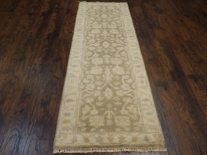 Turk Oushak Natural-dye 2'6"x8'0" Hand-knotted Rug -w430