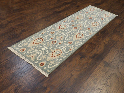 Tribal Ikat Chobie Natural-dye 2'6"x8'0" Hand-knotted Rug -w431
