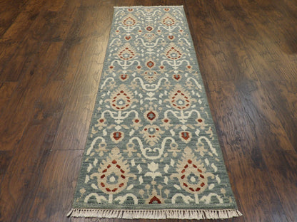 Tribal Ikat Chobie Natural-dye 2'6"x8'0" Hand-knotted Rug -w431