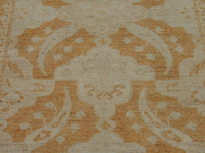 Oushak Chobie White Wash Natural-dye 2'6"x8'0" Hand-knotted Rug -w433