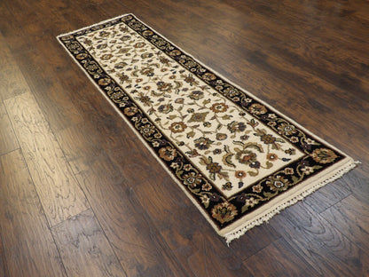 Turkish Knot Kashan Low Pile 2'6"x8'0" Hand-knotted Rug -w434