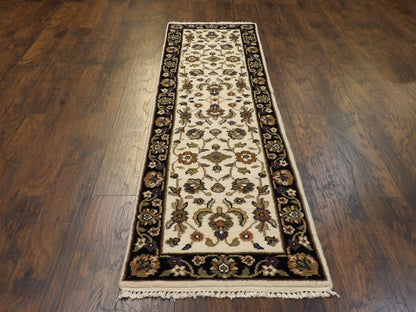 Turkish Knot Kashan Low Pile 2'6"x8'0" Hand-knotted Rug -w434