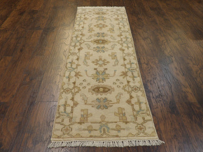 Turk Oushak Natural-dye 2'6"x8'0" Hand-knotted Rug -w436