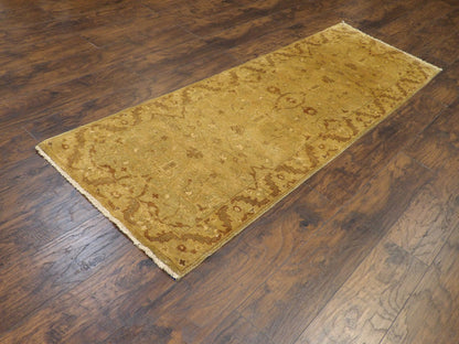 Turk Oushak Natural-dye 2'6"x8'0" Hand-knotted Rug -w439