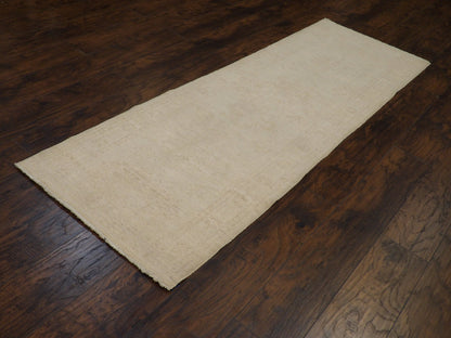 Oushak Chobie White Wash Natural-dye 2'6"x8'0" Hand-knotted Rug -w442