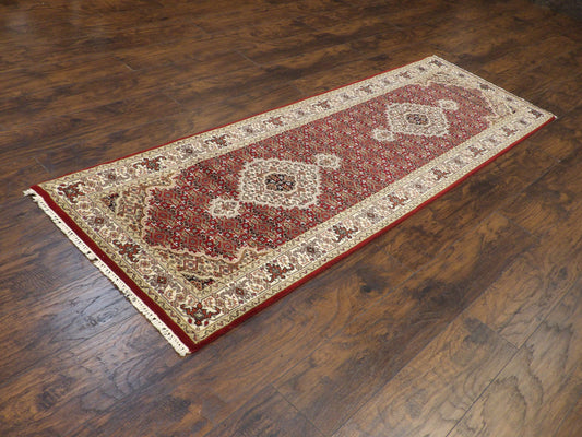 Fine Persian Tabriz 2'6"x8'0 Hand-knotted Rug -w445