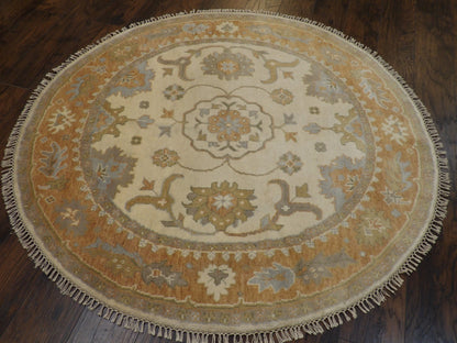 Turk Oushak Natural-dye 6'0"x6'0" Hand-knotted Rug -w447