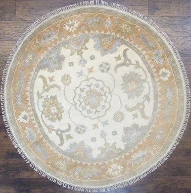 Turk Oushak Natural-dye 6'0"x6'0" Hand-knotted Rug -w447