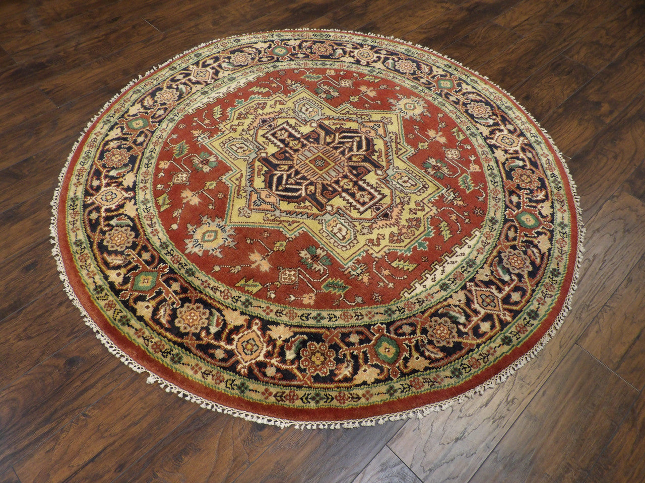 Tribal Heriz 6'0"x6'0" Hand-knotted Rug -w453