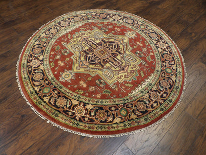 Tribal Heriz 6'0"x6'0" Hand-knotted Rug -w453