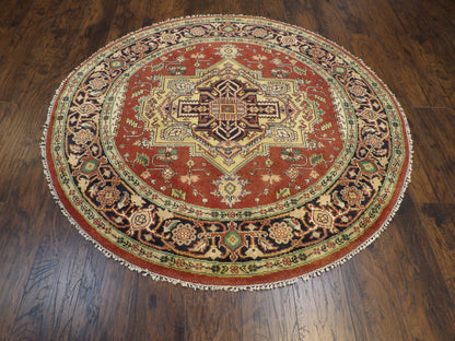 Tribal Heriz 6'0"x6'0" Hand-knotted Rug -w453