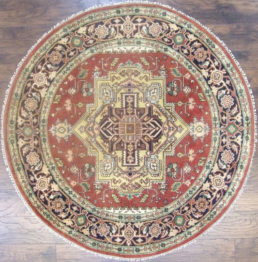 Tribal Heriz 6'0"x6'0" Hand-knotted Rug -w453