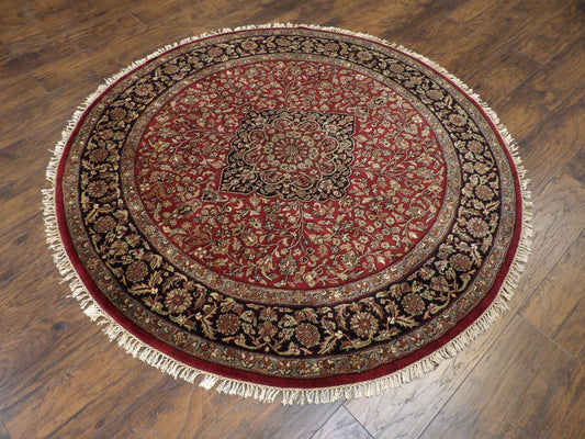 Fine Persian Tabriz 6'0"x6'0" Hand-knotted Rug -w456