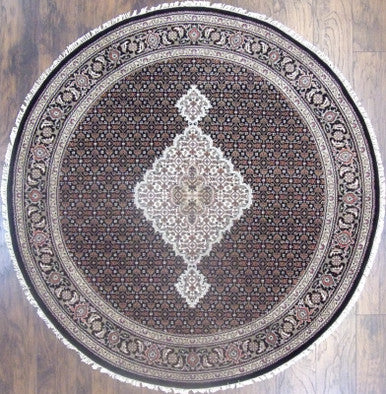 Fine Persian Mahi Tabriz 6'1" x 6'1" Hand-knotted Rug - w457