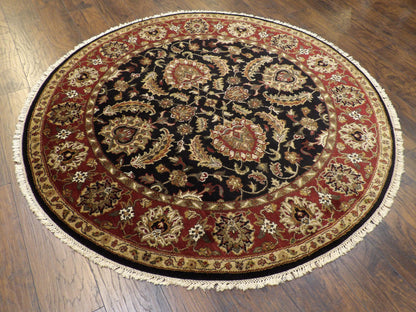 Jaipur Kashan Antique Wash 6'0" x 6'0" Hand-knotted Rug - w461
