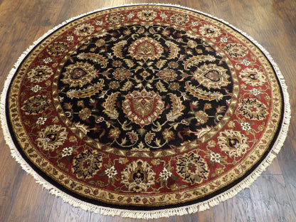 Jaipur Kashan Antique Wash 6'0" x 6'0" Hand-knotted Rug - w461