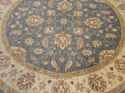 Oushak Chobie White Wash Natural-dye 6'0"x6'0" Hand-knotted Rug -w463