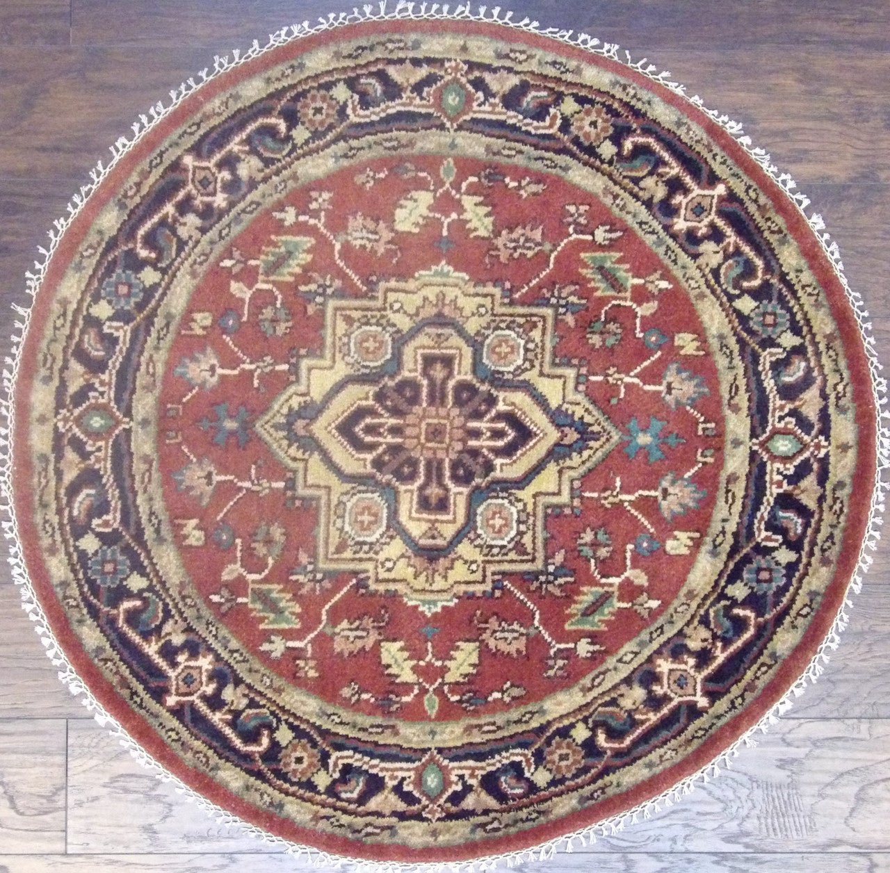 Tribal Heriz 4'0"x4'0" Hand-knotted Rug -w477