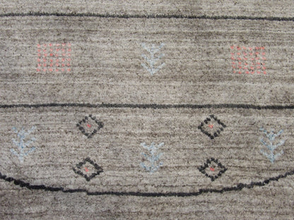 Modern Persian Gabbeh 4'0"x4'0" Hand-knotted Rug -w483
