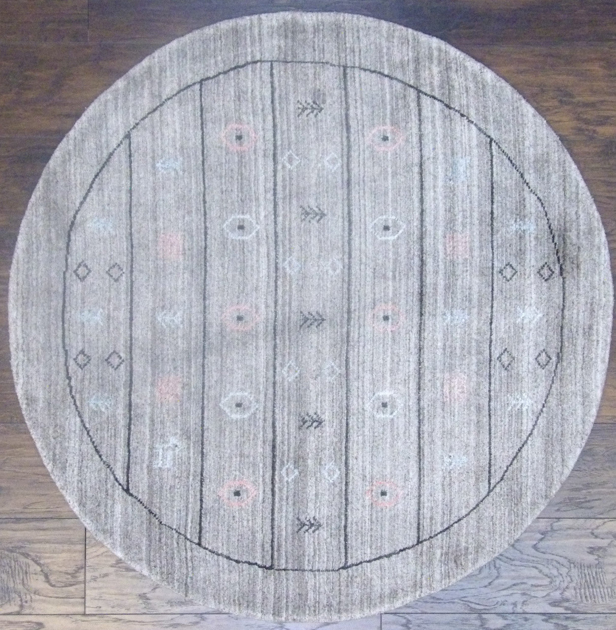 Modern Persian Gabbeh 4'0"x4'0" Hand-knotted Rug -w483