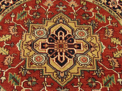 Tribal Heriz 4'0"x4'0" Hand-knotted Rug -w484